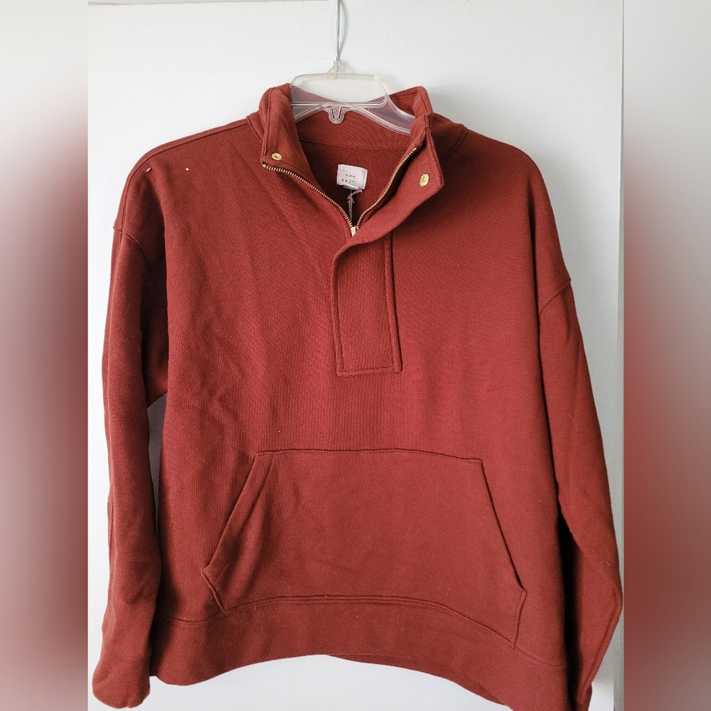 Burnt orange half zip sweatshirt